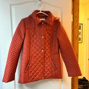 Orange puffer, worn once. Great condition just not my style.